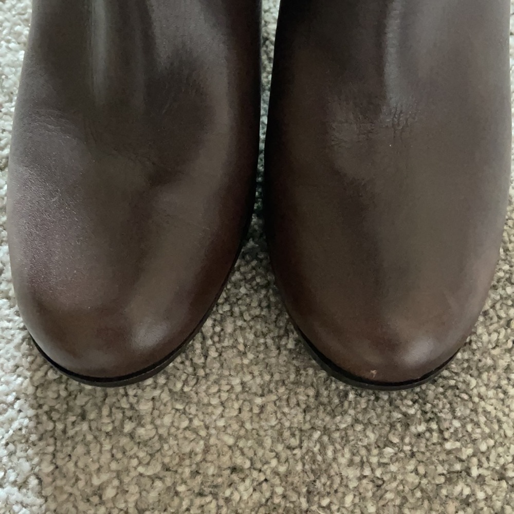 Cole Haan Brown Leather Block Heel Boots Size 9 - Picture 16 of 16